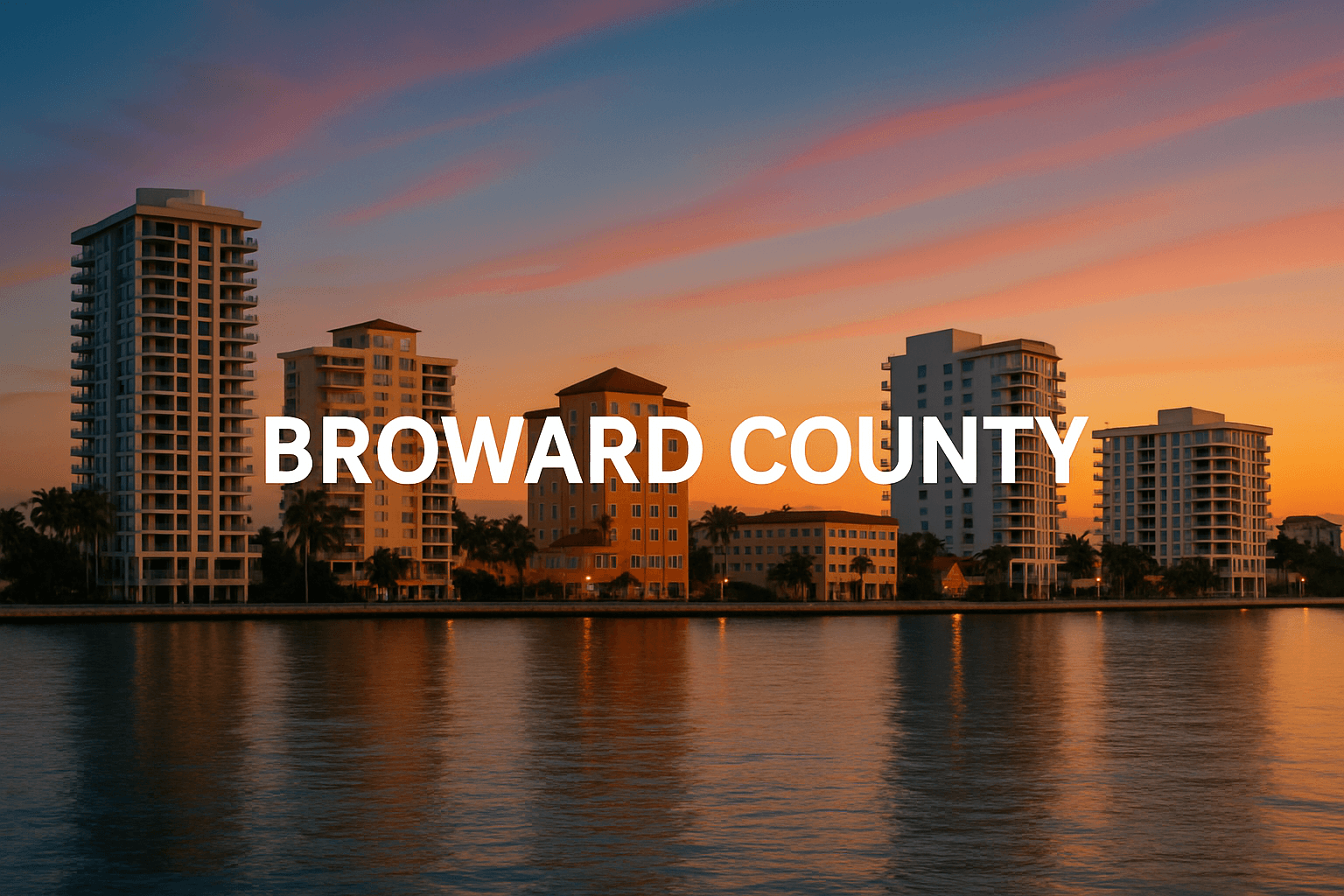 Waterfront homes and marinas in Broward County under blue skies.